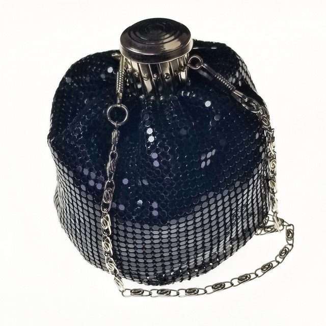 Sage's Gala Purse - Black Metallic Scale Gate-top Dice Bag image 3