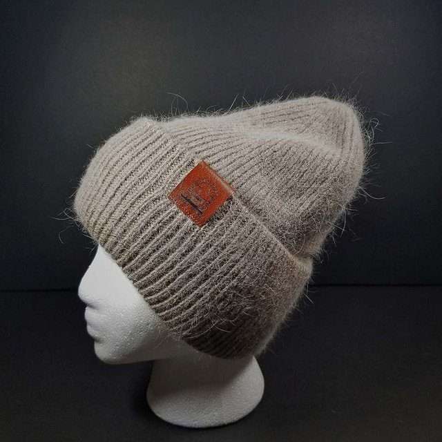 Sage’s Cap – Mocha Angora Rabbit Fur Viscose Beanie image 0