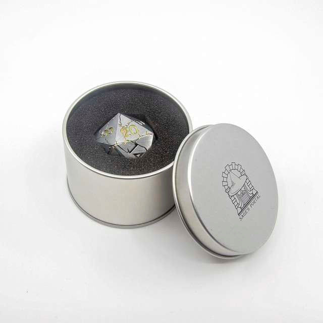 Sage's Relics of Antiquity - Silver Rainbow 33mm Metal D20 Die image 9