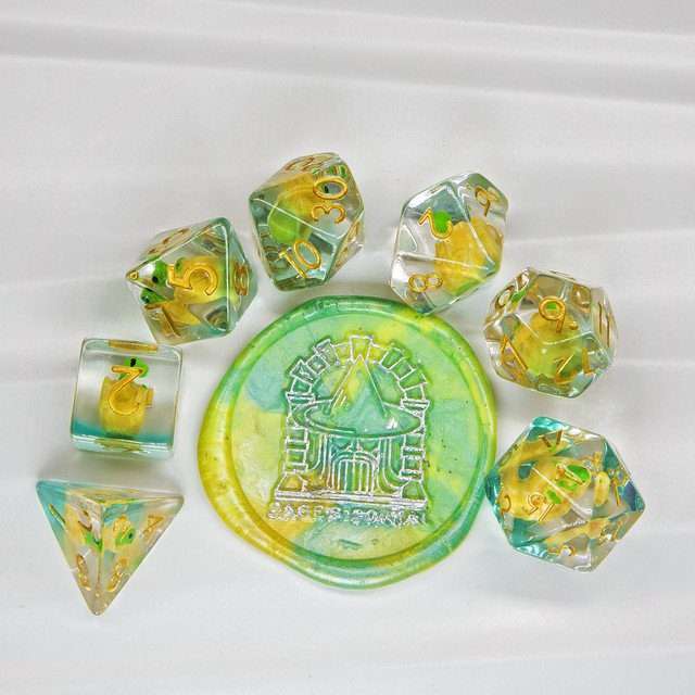 Sage's Dragon Hatchling Familiar Resin Polyhedral Dice Set image 10