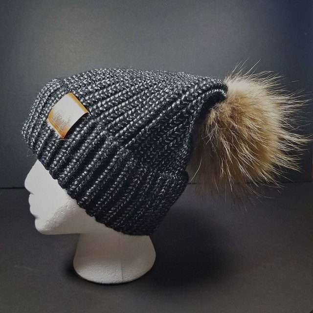 Sage’s Cap – Black Knit Beanie with Raccoon Pompom image 6