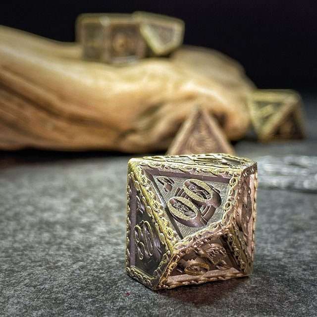 Sage's Anthems - Ancient Bronze Metal Polyhedral Dice Set image 12
