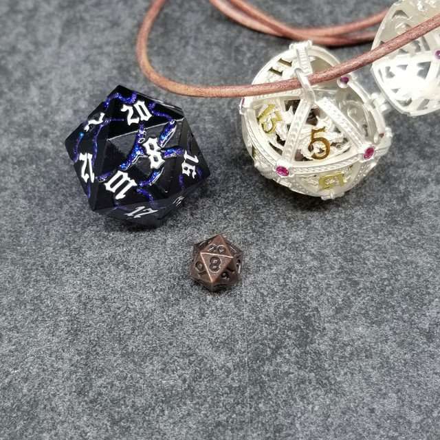 Sage’s Tiny Treasures Winter Rose Draconic Cage Necklace with Miniature Dice Set image 14