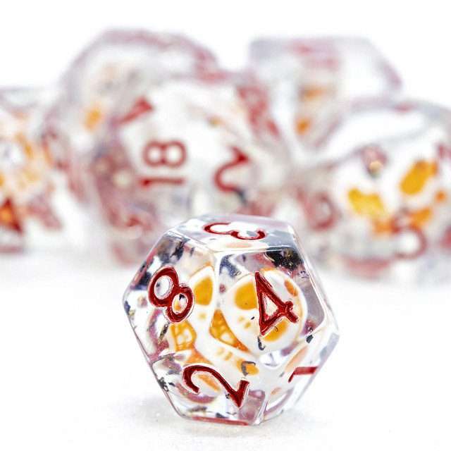 Sage's Familiars - Animated Skull Resin Polyhedral Dice Set image 2