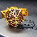 Sage's Dragonstones - Chained Noble Dragon Gold Hollow Metal Polyhedral Dice Set image 0
