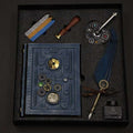Sage's Gnomish Blue Notebook Gift Set | Handmade Notebook for TTRPG, Sketchbook, Diary image 0