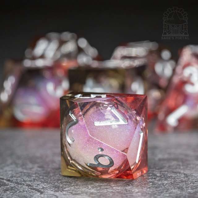Sage's Dusk Souls Liquid Core Sharp Edge Resin Dice Set image 4