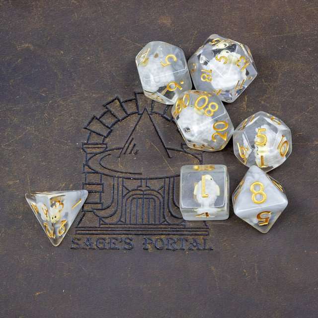 Sage's Sheep Familiar Resin Polyhedral Dice Set image 11