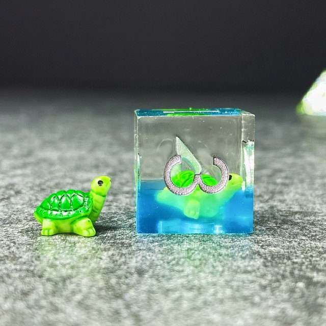 Sage's Familiars - Baby Turtle Familiar Sharp Edge Resin Polyhedral Dice Set image 25
