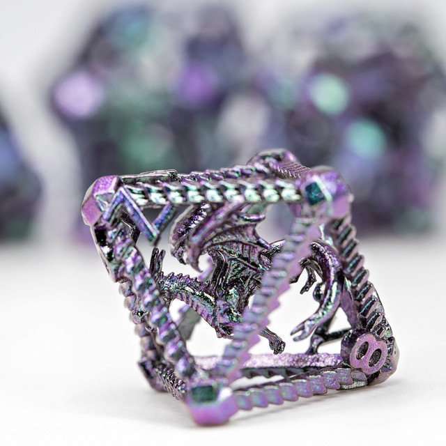 Sage's Draconic Prison Witch's Curse Cage Hollow Metal Dice Set image 5