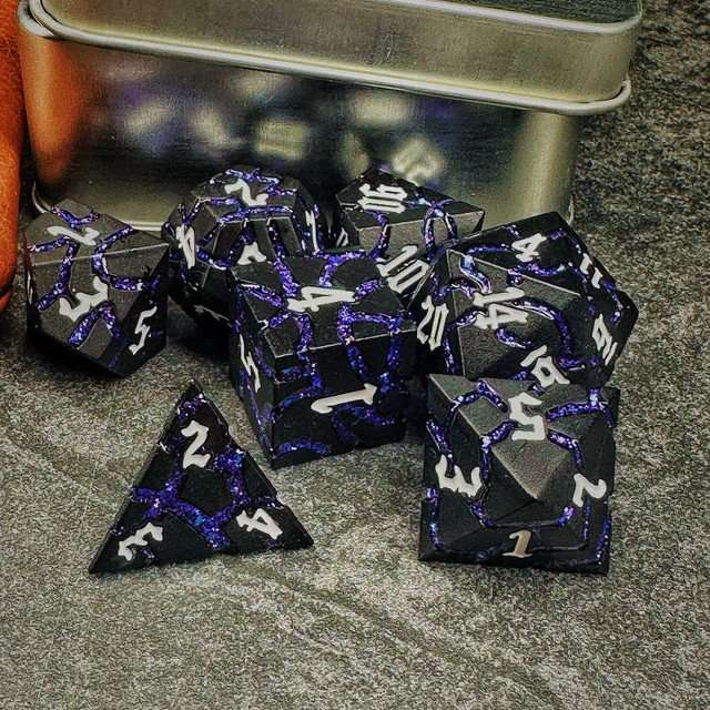 Sage's Warp Stones White Dwarf Star Metal Polyhedral Dice Set image 11