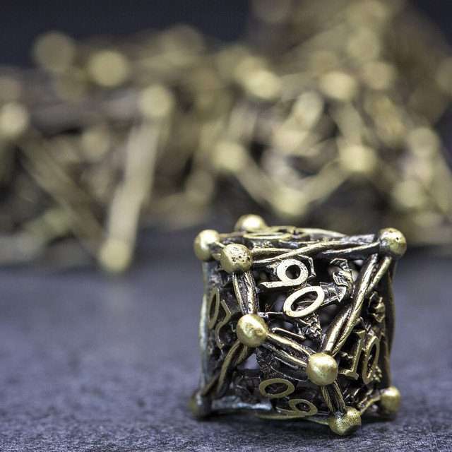 Sage's Ankeg Magical Creature Bronze Hollow Metal Polyhedral Dice Set image 3