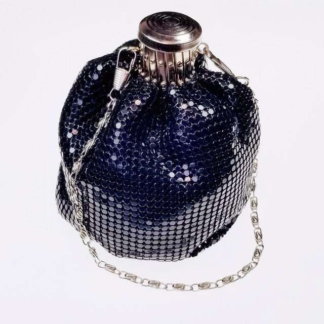 Sage's Gala Purse - Black Metallic Scale Gate-top Dice Bag image 6