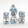 Sage's Familiars - Blue White/Black Fish Familiar Resin Polyhedral Dice Set image 0