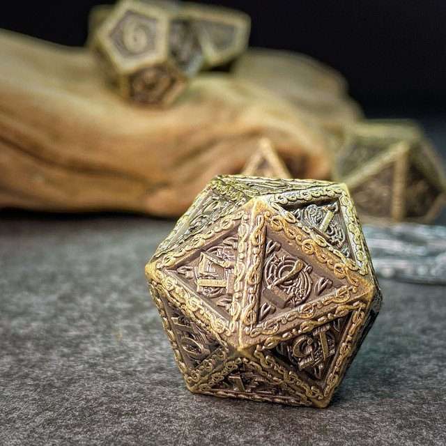 Sage's Anthems - Ancient Bronze Metal Polyhedral Dice Set image 19
