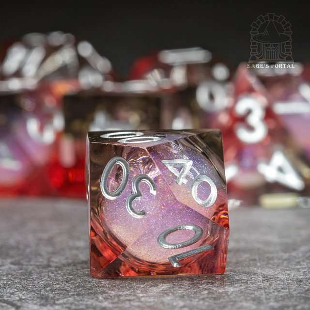 Sage's Dusk Souls Liquid Core Sharp Edge Resin Dice Set image 3