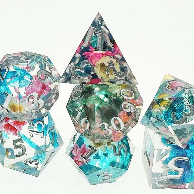 Sage's Spring Florets Sharp Edge Resin Dice Set image 8