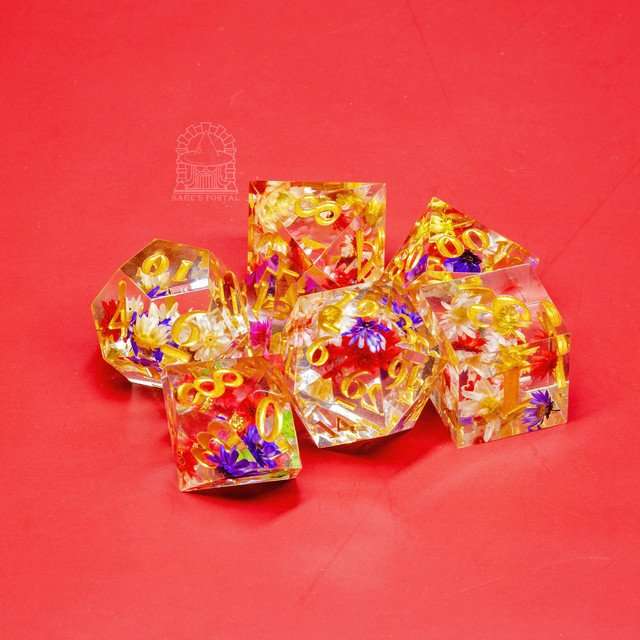 Sage's Freedom Florets Sharp Edge Resin Polyhedral Dice Set image 10