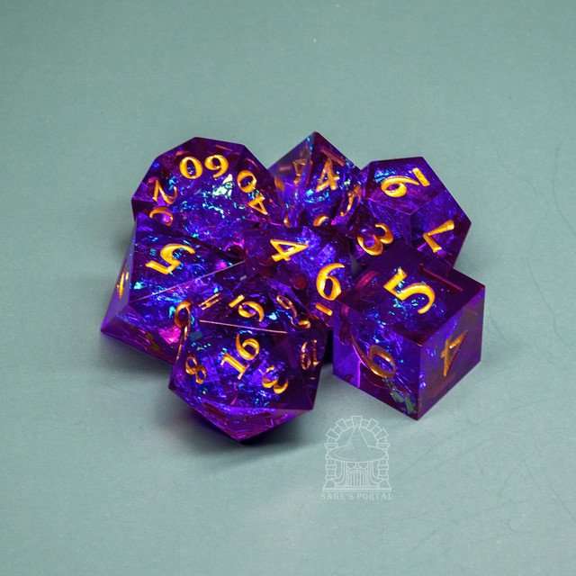 Sage's Crystals - Twilight Sharp Edge Resin Polyhedral Dice Set image 3