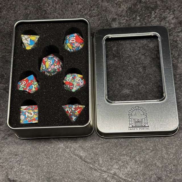 Sage's Treasures Gemstone Speckled Pastel Polyhedral Dice Set image 1