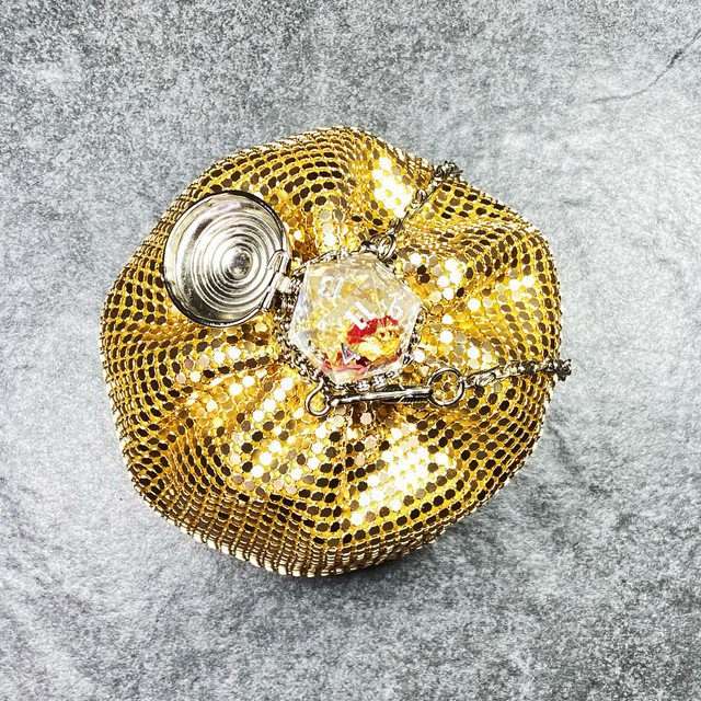 Sage’s Gala Purse – Gold Metallic Scale Gate-top Dice Bag image 2