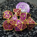 Sage's Dragonstones - Mystic Wyvern Purple Gold Metal Polyhedral Dice Set image 0