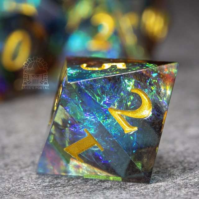 Sage's Crystals - Manaflow Sharp Edge Resin Polyhedral Dice Set image 5