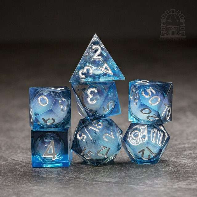 Sage's Midnight Souls Liquid Core Sharp Edge Resin Dice Set image 7