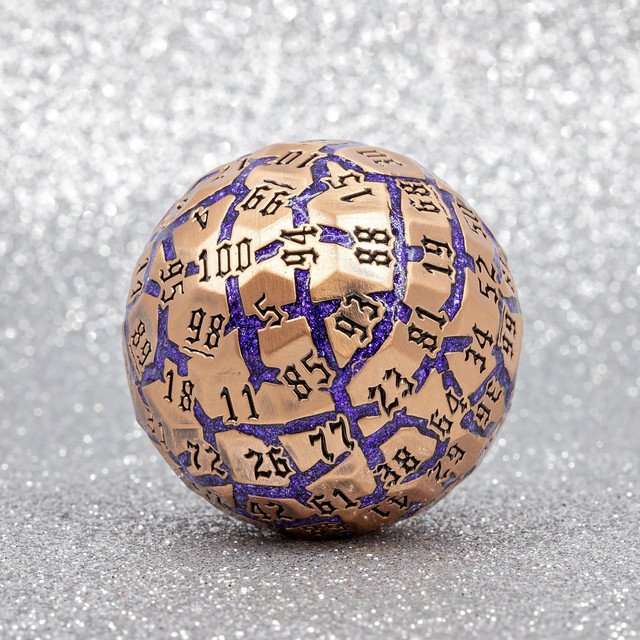 Sage’s Warp Stones Copper Nebula d100 Metal Dice image 7