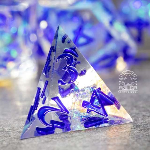 Sage's Crystals - Glacier Sharp Edge Resin Polyhedral Dice Set image 7
