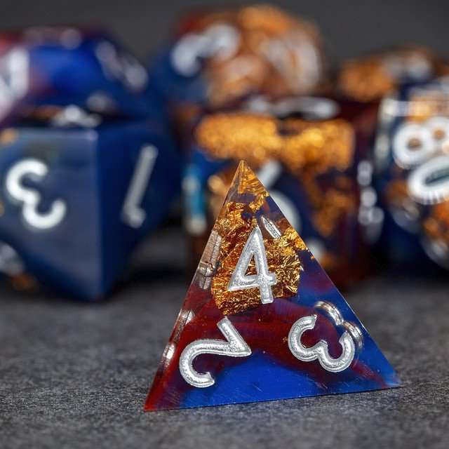 Sage's Geomancy Red/Blue Sharp Edge Resin Dice Set image 7