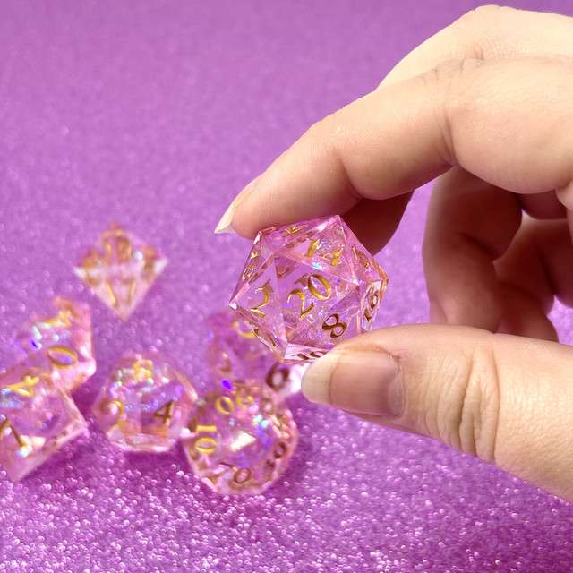 Sage's Exaltations - Sakura Festival Sharp Edge Resin Dice Set image 9