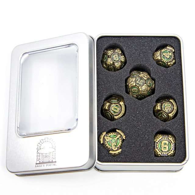 Sage's Artificer's Core Forest Essence Metal Polyhedral Dice Set image 11