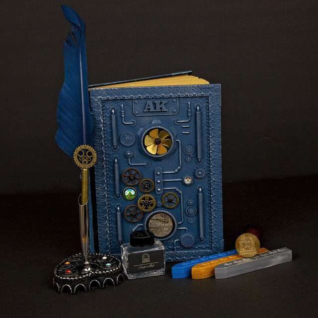 Sage's Gnomish Blue Notebook Gift Set | Handmade Notebook for TTRPG, Sketchbook, Diary image 6
