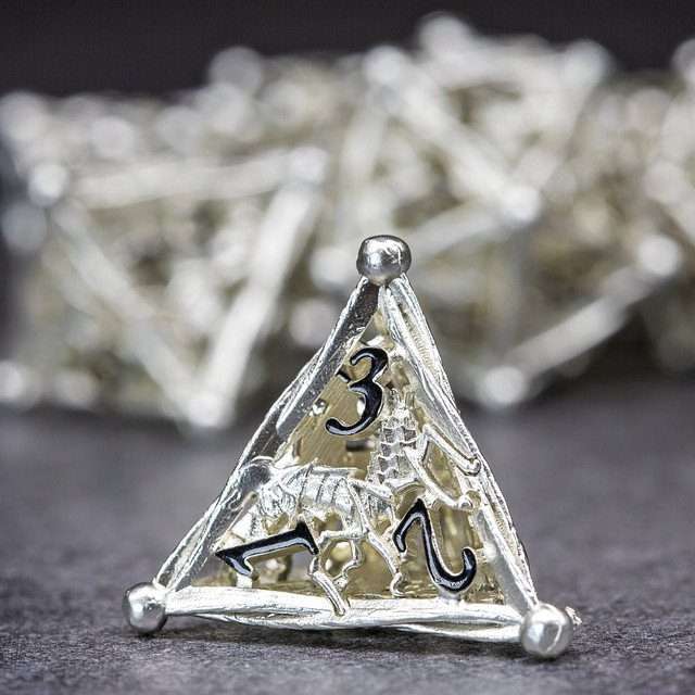Sage's Ankeg Magical Creature Silver Hollow Metal Polyhedral Dice Set image 6