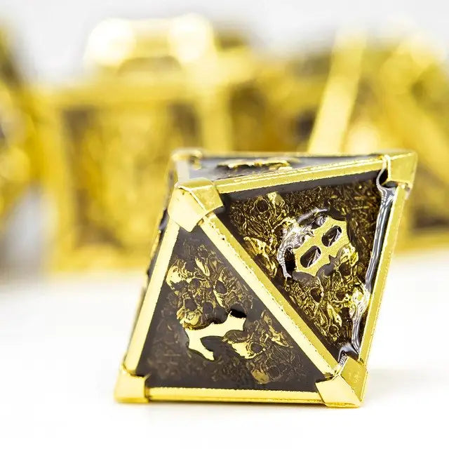 Sage's Grave Fortune Gilded Death Metal Polyhedral Dice Set image 5