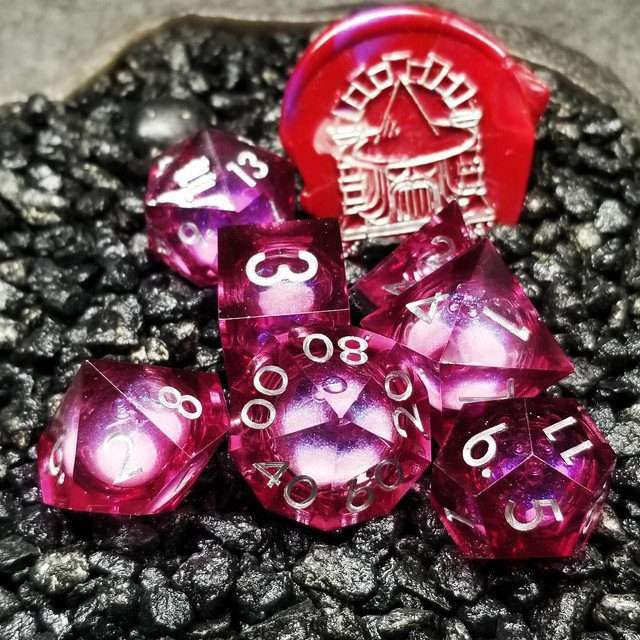 Sage's Vesper Souls Liquid Core Sharp Edge Resin Dice Set image 7