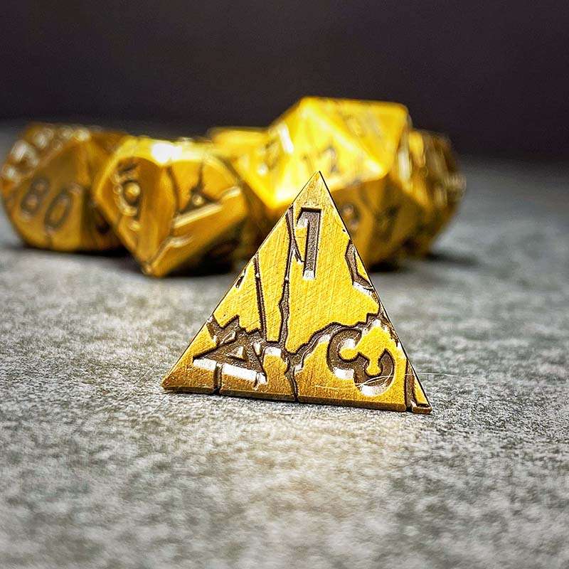Sage's Relics of Antiquity - Burnished Gold Metal Polyhedral Dice image 8