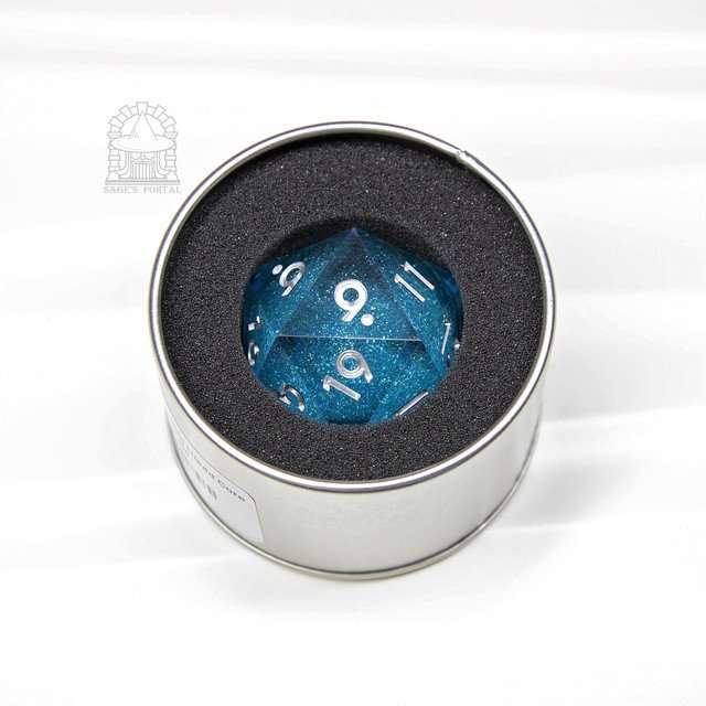 Sage's Spirits - 33mm Ice Spirits Liquid-Core D20 Sharp Edge Resin Dice image 2