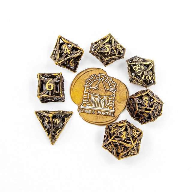 Sage’s Corsairs Copper Blade Hollow Metal Dice Set image 14