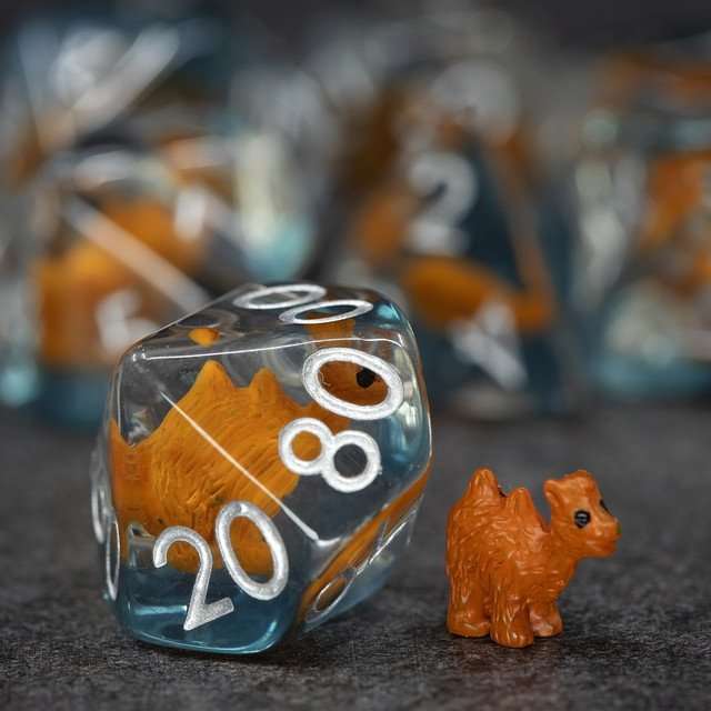 Sage's Camel Familiar Resin Polyhedral Dice Set image 8