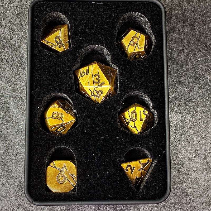Sage's Relics of Antiquity - Burnished Gold Metal Polyhedral Dice image 12