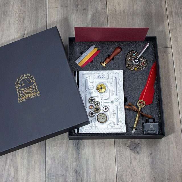 Sage's Gnomish White Notebook Gift Set | Handmade Notebook for TTRPG, Sketchbook, Diary image 10