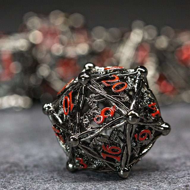 Sage's Ankeg Magical Creature Black/Red Hollow Metal Polyhedral Dice Set image 0