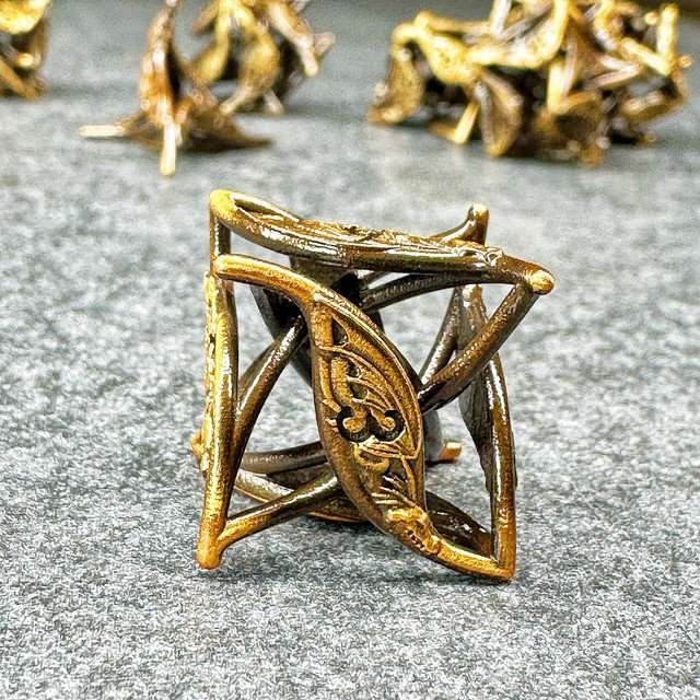Sage’s Soaring Wyvern Hollow Metal Polyhedral Dice Set image 5