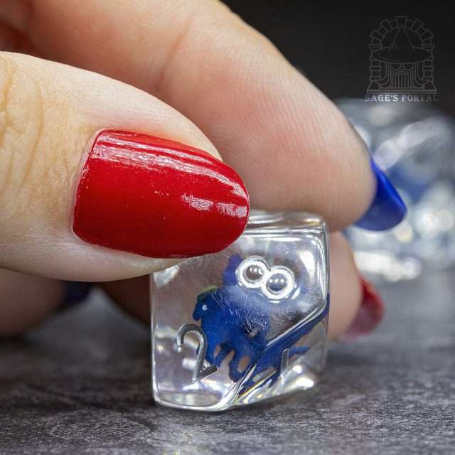 Sage's Blue Pegasus Familiar Resin Polyhedral Dice Set image 0