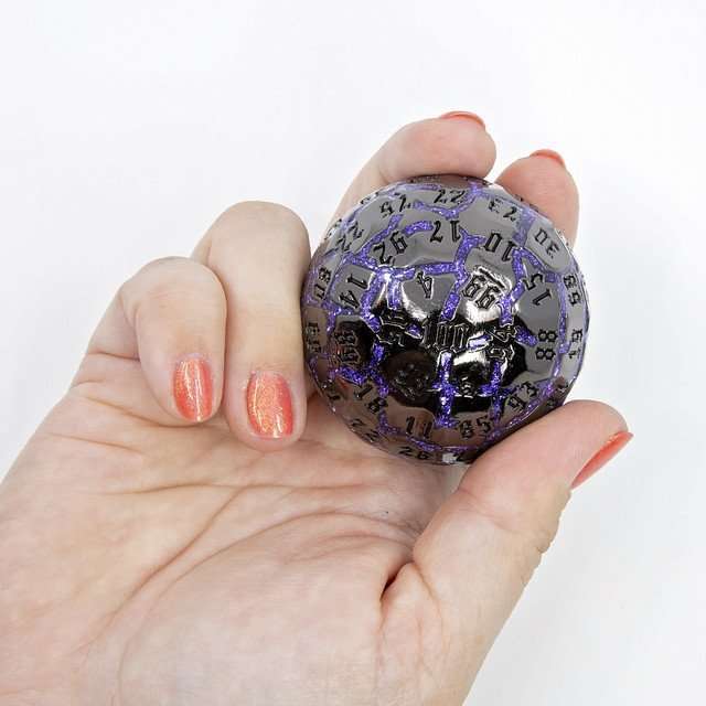 Sage’s Warp Stones Antique Silver Supernova d100 Metal Dice image 4