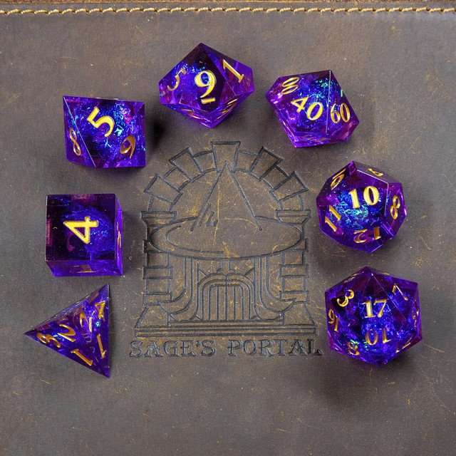 Sage's Crystals - Twilight Sharp Edge Resin Polyhedral Dice Set image 2