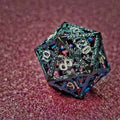 Sage's Dragonstones - Blue Noble Dragon Hollow Metal Polyhedral Dice Set image 0