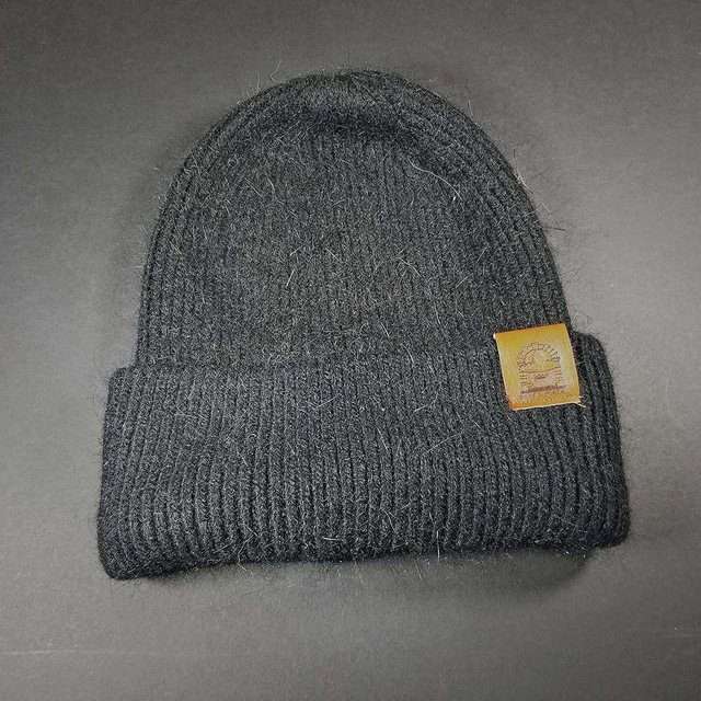 Sage’s Cap – Black Angora Rabbit Fur Viscose Beanie image 3
